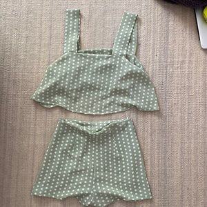 ElleJay polka dots top crop top and mini shorts